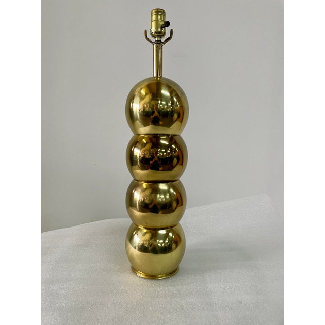 1970s George Kovacs Hollywood Regency Brass Orb Lamp For Sale - Image 5 of 5
