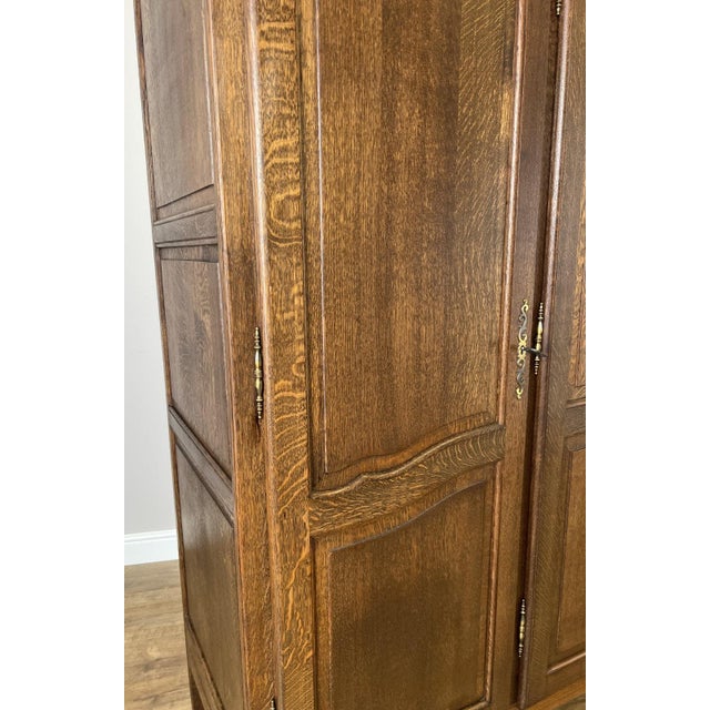 Vintage French Louis XVI Style Wardrobe in Oak For Sale - Image 6 of 10