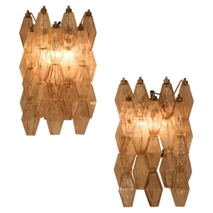 Poliedri Wall Lights by Carlo Scarpa for Venini, Italy, 1960s, Set of 2