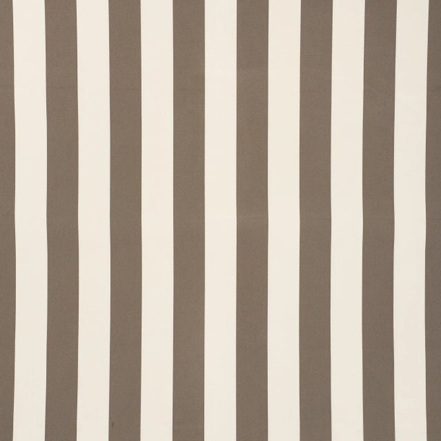 Sample - Schumacher Cabana Stripe Indoor & Outdoor Fabric in Taupe For Sale