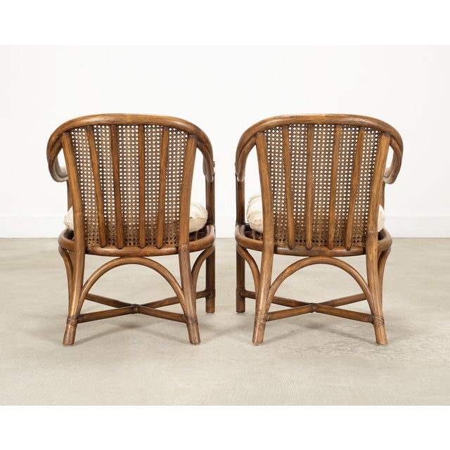 Pair of McGuire Organic Modern Rattan and Cane Armchairs For Sale - Image 17 of 18