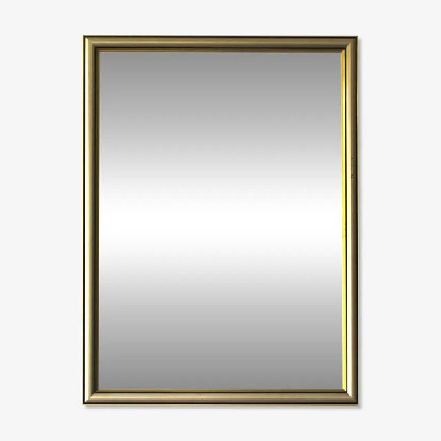 Wood Rectangular Beveled Mirror with Two-Tone Frame, Italy, 1960 For Sale - Image 7 of 7