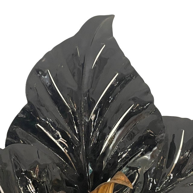 1960s Vuntage Black Flower Wall Light, 1960s For Sale - Image 5 of 7
