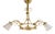 Antique Art Deco Glass and Bronze Chandelier, France, 1930s For Sale