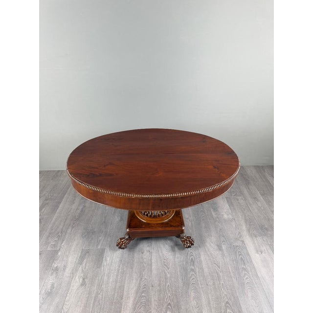 19th Century 19th Century Empire Oval Table with Central Pedestal Base For Sale - Image 5 of 9