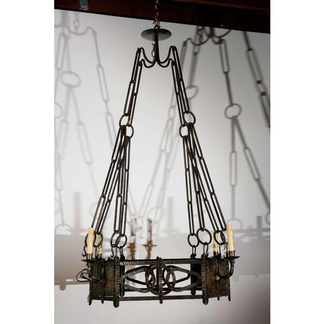 1920s French Iron Chandelier For Sale - Image 10 of 10