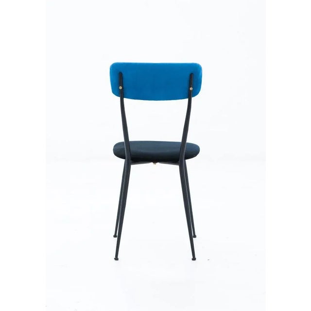 1950s Italian Desk Chair in Velvet and Iron, 1950s For Sale - Image 5 of 7