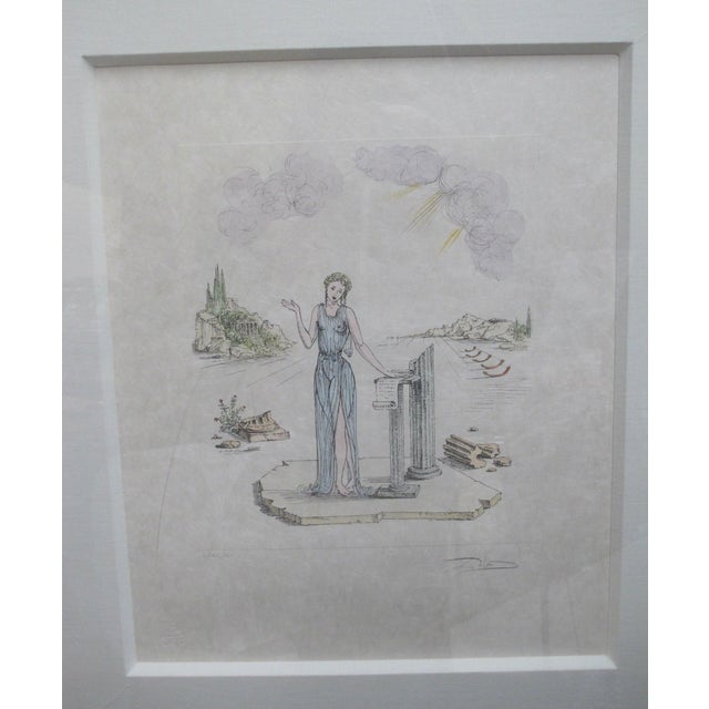Salvador Dali hand colored lithograph engraving, "Calliope" or "Deese de L'Eloquence" from the Nine Muses suite, circa...