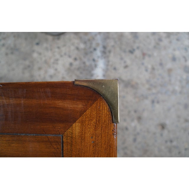 Wood 20th Century British Colonial Campaign Style Cherry Coffee Table Blanket Chest For Sale - Image 7 of 13