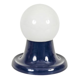 Mid-Century Blue Light Ball Table Lamp attributed to Castiglioni for Flos, Italy, 1960s For Sale
