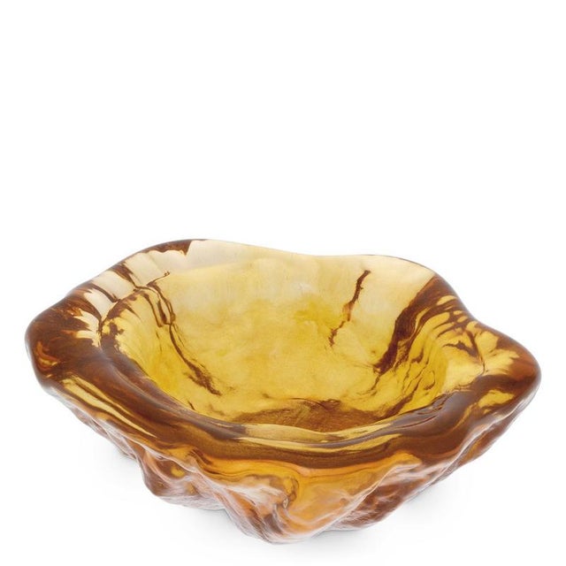 Brown Hand-Blown Glass Decorative Bowls from Konsthantverk Tyringe 1 , Set of 2 For Sale - Image 6 of 9