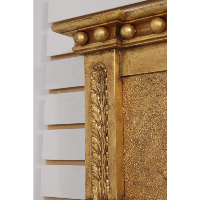 Friedman Brothers Gold Framed Urn & Flower Carved Trumeau Mirror For Sale - Image 13 of 16