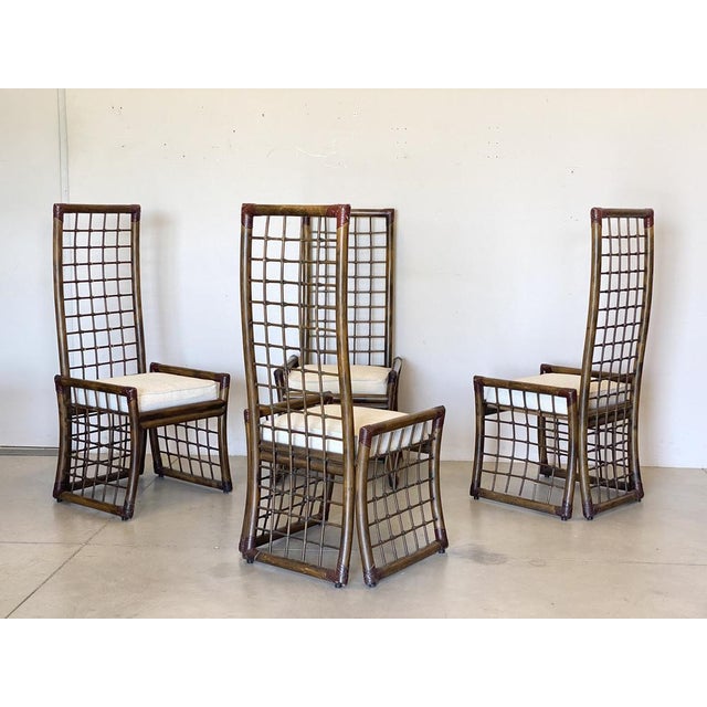 Mid-Century Modern Rush and Bamboo Chairs, 1970s, Set of 4 For Sale - Image 3 of 18