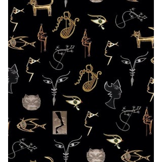 Sample - Lelievre for The House of Scalamandr�� Joyaux Wallcovering, Noir For Sale