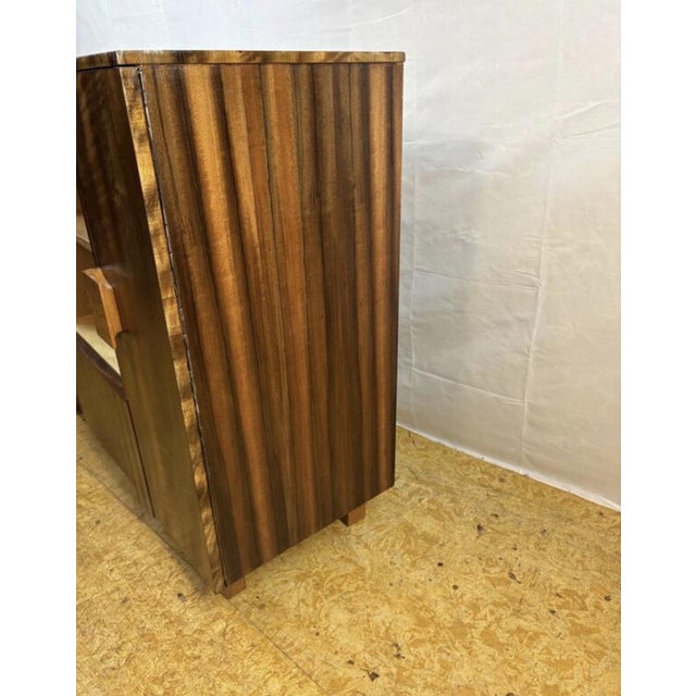 Brown Art Deco Walnut Display Cabinet, 1930s For Sale - Image 8 of 11