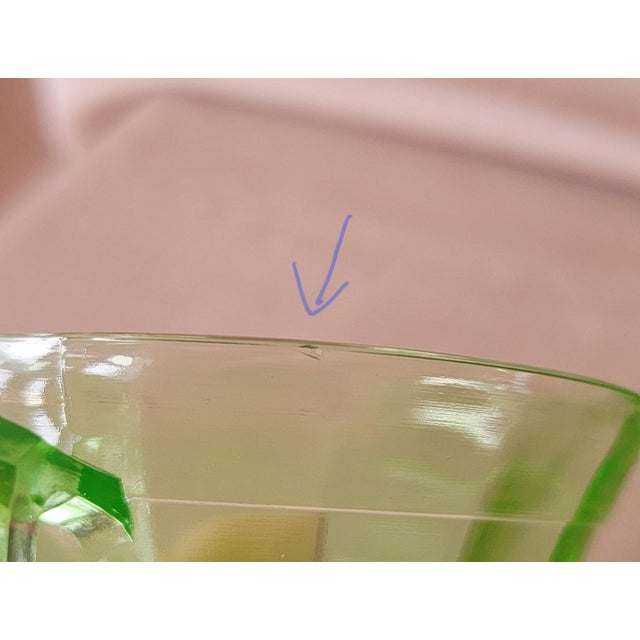 Uranium Glass Set of 4 Green Tea Cups Early 20th Century For Sale - Image 18 of 18