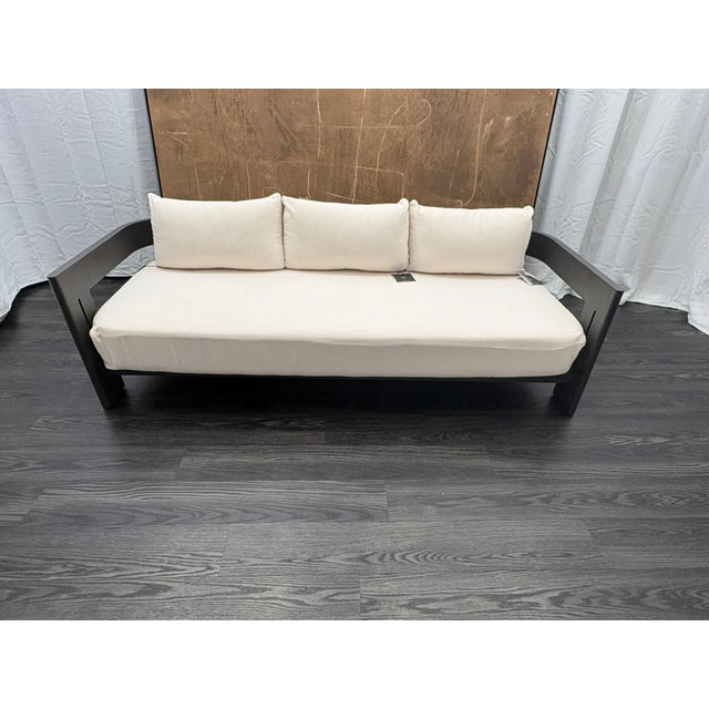 Rh Matira Aluminum Sofa Designed by Harrison & Nicholas Condos 84" | Iron Finish | Natural Performance Textured Weave For Sale - Image 12 of 18