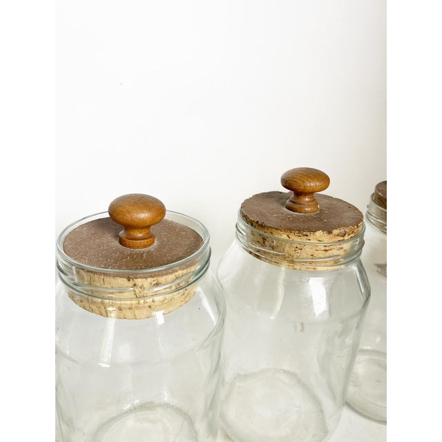 1950s Glass Jars with Cork Stoppers, France, 1950s, Set of 4 For Sale - Image 5 of 10