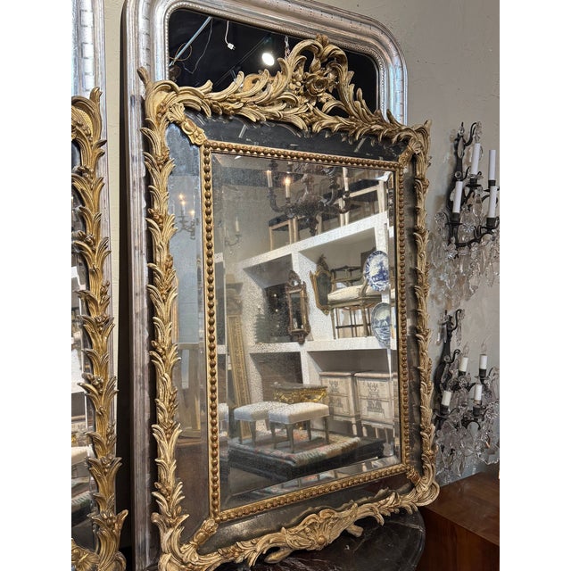 Near Pair of 19th C. French Giltwood Cushion Mirrors For Sale In Dallas - Image 6 of 8