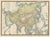 Antique map titled 'Carte de l'Asie'. Original antique map of Asia. A blind stamp near the title reads 'Carte...