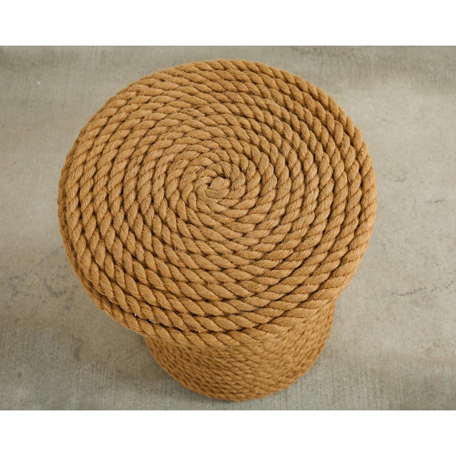 Pair of Audoux-Minnet Style Rope Drink Table Stools For Sale In Sacramento - Image 6 of 12