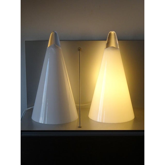 Iceberg Opaline Glass Table Lamps from SCE, 1970s, Set of 2 For Sale - Image 4 of 10