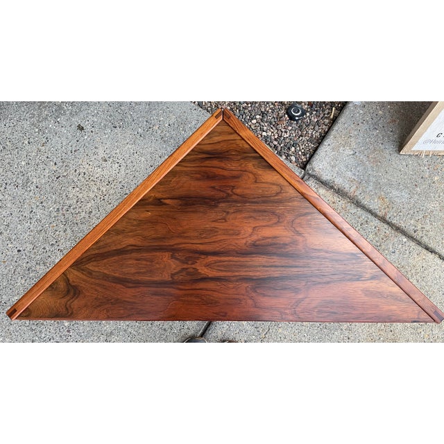 Brown Rare Set of 3 Attributed to Kai Kristiansen Rosewood Nesting Tables, Vildbjerg Møbelfabrik, Denmark, 1960s For Sale - Image 8 of 14