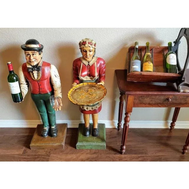 Red Art Deco Period Hand Carved & Painted Butler Dumb Waiter For Sale - Image 8 of 11