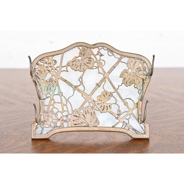 Tiffany Studios New York Grapevine Pattern Bronze Doré and Slag Glass ...