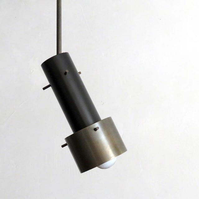 2020s Italian Brass and Enameled Aluminum Pendant Light For Sale - Image 5 of 9