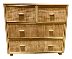 Mid Century Rattan and Pressed Cane Chest
