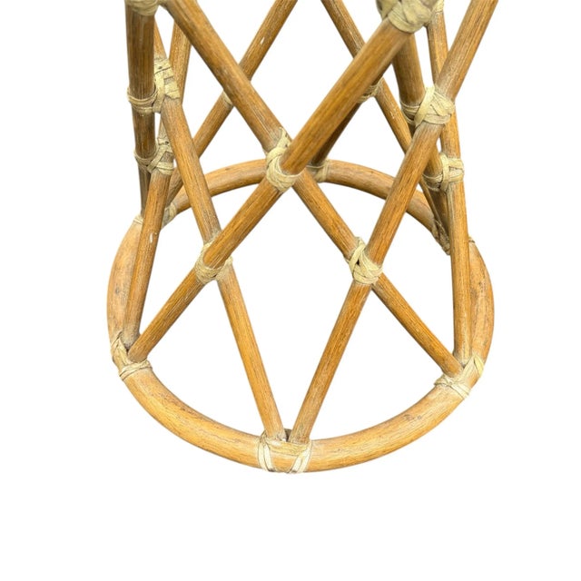 McGuire McGuire Organic Modern Rattan Side Table For Sale - Image 4 of 4