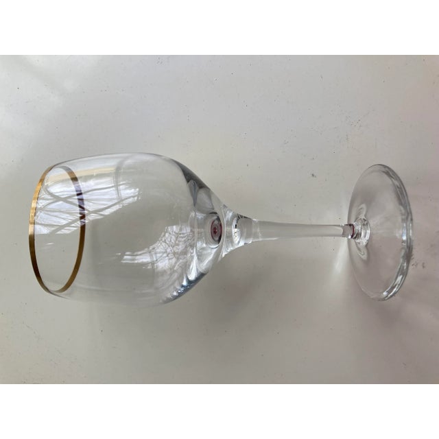 Contemporary Contemporary Lenox Crystal & Gold Rim Wine Glass For Sale - Image 3 of 6