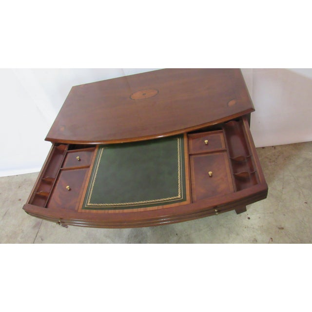 1980s White Bowfront Chest Mahogany Banded Amazing Server Silver Chest For Sale - Image 6 of 11