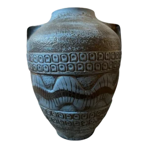 1963 Modernist Blue and Gray Ceramic German Vase by Carstens Tonnieshof