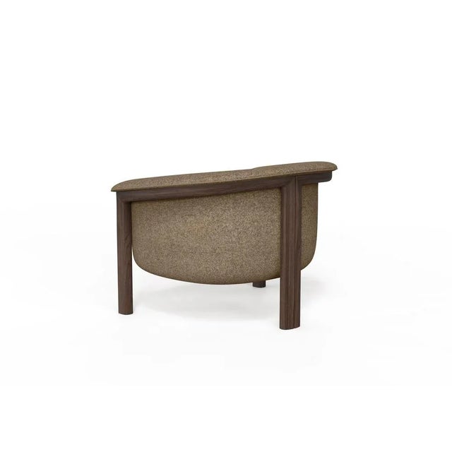 Wood Modern Agnes Armchair in Walnut and Brown Wool Fabric by Javier Gomez For Sale - Image 7 of 8