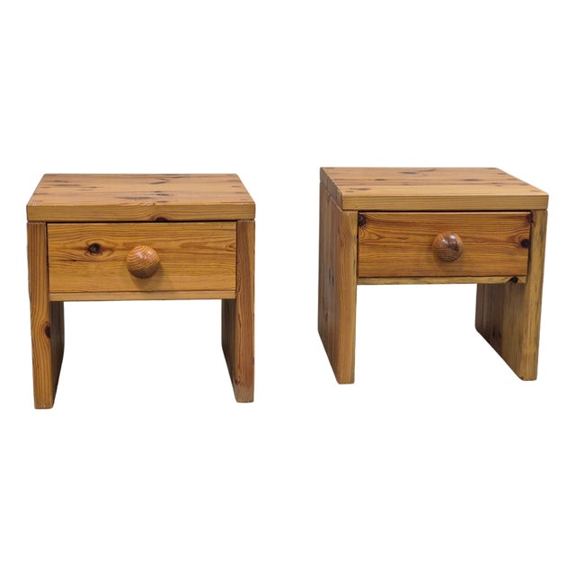 Swedish Bedside Tables in Pine, 1970s, Set of 2 For Sale