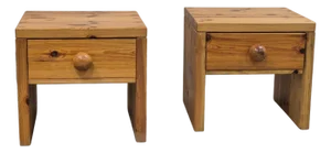 Swedish Bedside Tables in Pine, 1970s, Set of 2