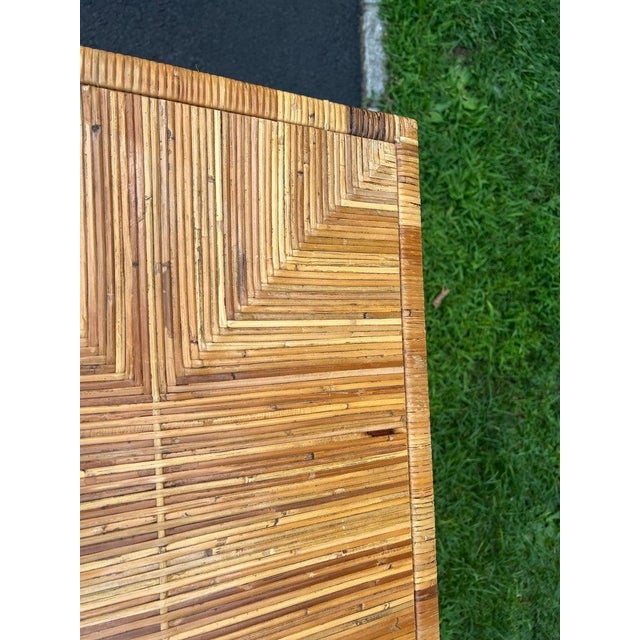 Billy Baldwin Style Wrapped Wicker Console Table With Minimalist Design For Sale - Image 17 of 18