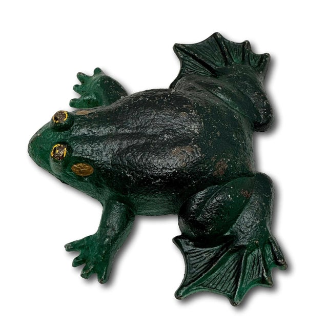Unusual Vintage 1930s American Cast Iron Frog Doorstop Doorstop by Wilton Products in Pennsylvania For Sale - Image 12 of 18