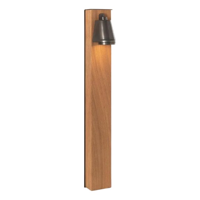 Tekna Wilford Led Post Light in Wood With Dark Bronze For Sale