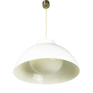 Nickel Plated Brass & White Methacrylate 4006 Pendant Lamp by A. & p.g. Castiglioni for Kartell, 1959 For Sale