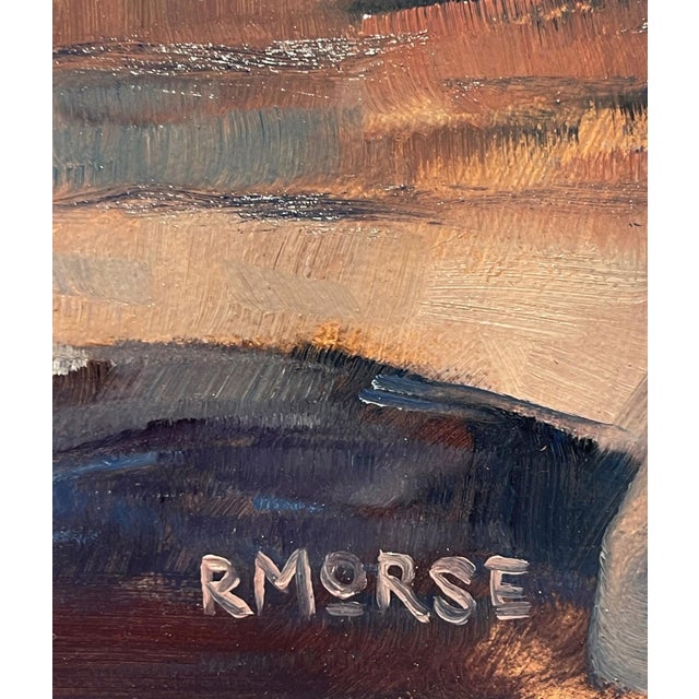 Sea Gull by Ryan Morse | Oil on Panel Painting of a sea gull by the ocean at sunset For Sale - Image 4 of 5
