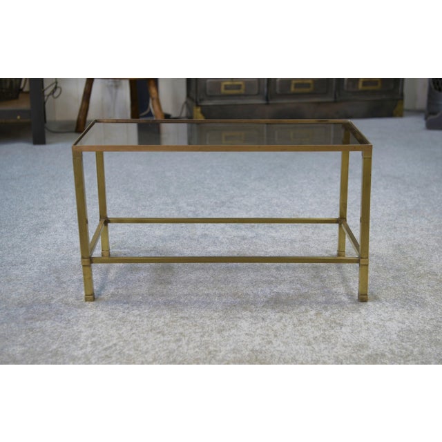 Brass and Smoked Glass Coffee Table, 1950s For Sale - Image 6 of 12