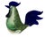 Archimede Seguso Italian Mid-Century Modern Blue & Green Bird Sculpture.