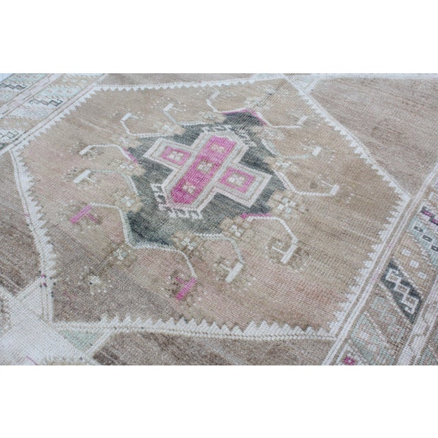 1960's Soft Colored Handmade Rug Runner - 60.5"x155.5" For Sale - Image 10 of 13