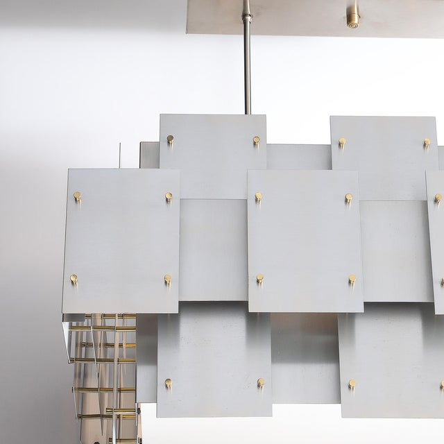1970s Mid-Century Modernist Robert Sonneman "Cityscape" Chandelier For Sale - Image 5 of 13