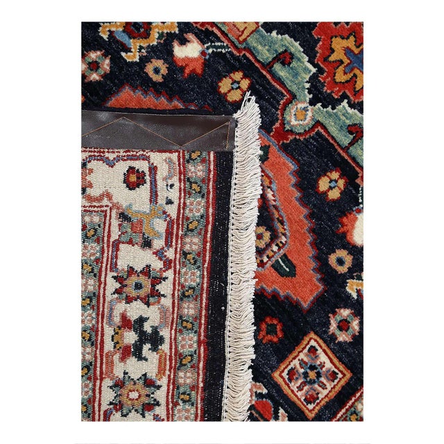 Traditional Pasargad DC Navy Blue Fine Hand Knotted Bidjar Rug For Sale - Image 3 of 4