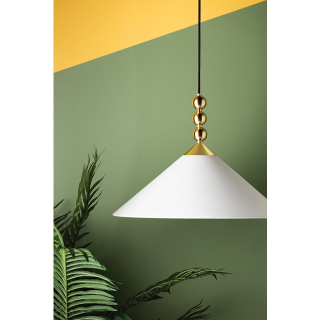 Mitzi Sang 20 in. 1 Light Pendant in Aged Brass Finish For Sale - Image 9 of 13