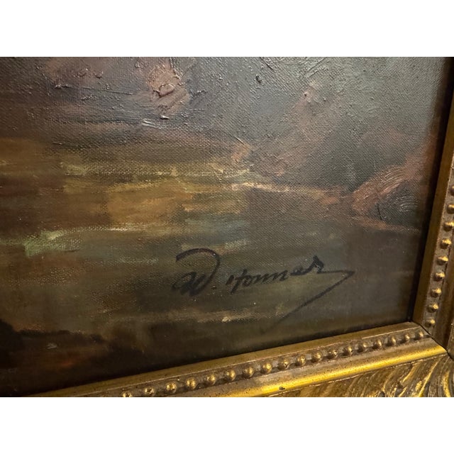 Early 20th Century Monumental Dutch Still Life Oil Painting by W. Honner With Fruit & Roses in Gilt Frame For Sale - Image 4 of 8